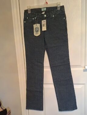 Vintage Enyce Women's Straight-Leg Jeans in Dark Blue
